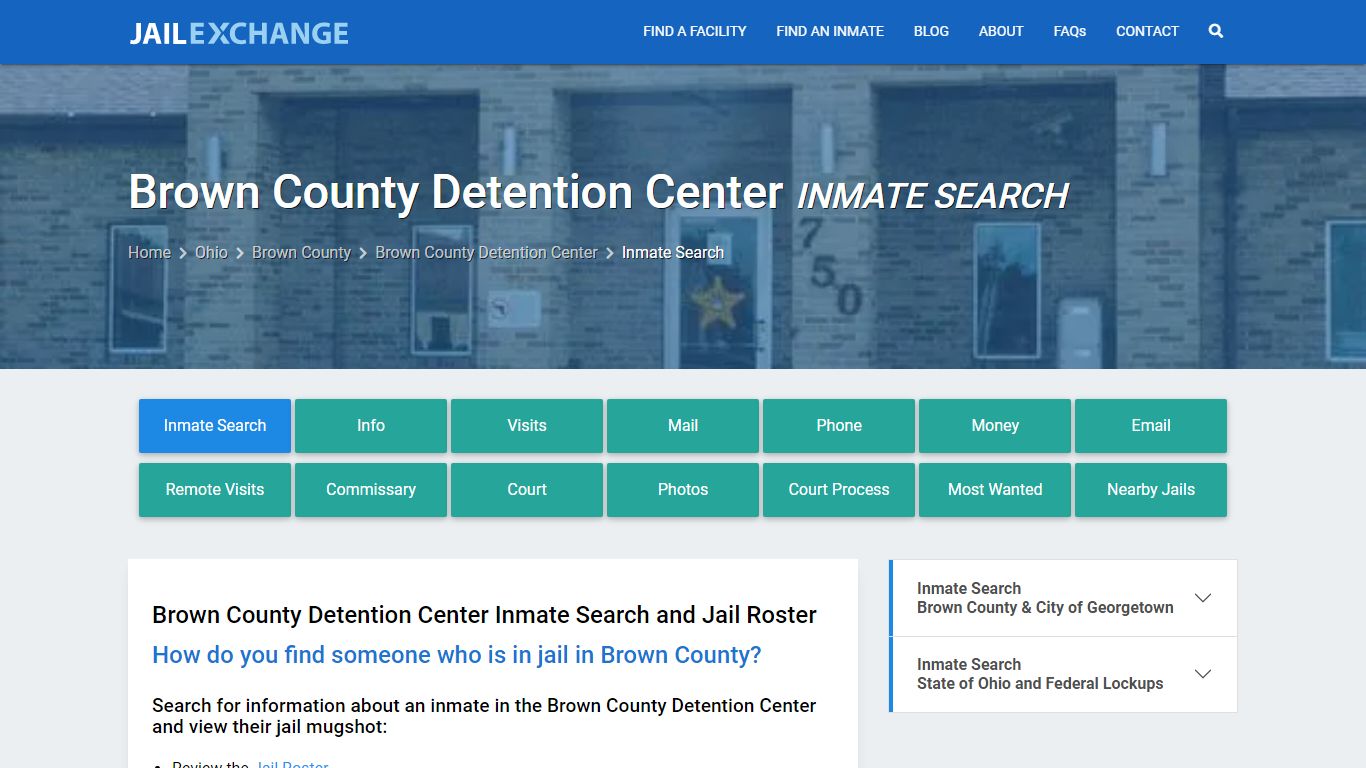 Brown County Detention Center Inmate Search - Jail Exchange